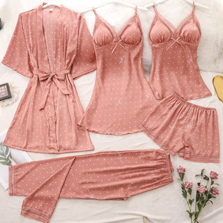 Sexy Lady Women Satin Short Kimono Robe Pajamas Bathrobe Print Floral Sleepwear Soft Wedding Bride Bridesmaid Homewear ALODIA STORE