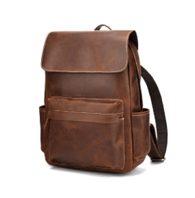 Genuine leather cow skin men large backpack outdoor travel backpack high quality ALODIA STORE