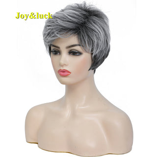 Short Ombre Blonde Wig Synthetic Bob Straight Hair With Bangs Women Natural Daily Wear Wig ALODIA STORE