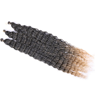 Full Star Crochet Hair Pink Ombre Blonde Ocean Wave 32 Inch Synthetic Hair 100g Soft Braiding Hair Extensions Deep Wave Twist ALODIA STORE