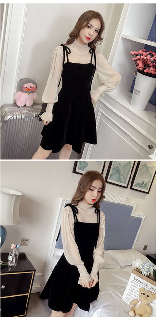 Spring New Elegant Two Piece Korean Dress ALODIA STORE