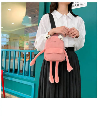 Personality Girl Small Bag Cartoon Cute Frog Bag Casual Messenger Bag Chest Bag Unisex Shoulder Crossbody Bag Nylon Women Bag ALODIA STORE