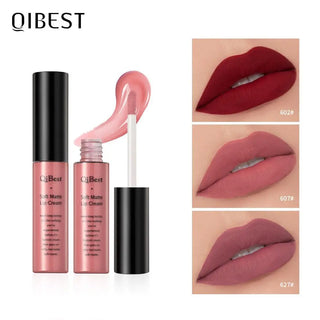 QIBEST Matte Lip Gloss Lip Makeup 34 Colors Velet Nude Waterproof Lipgloss Matte Lipstick Liquid Lipstick Long lasting Lip Tint ALODIA STORE