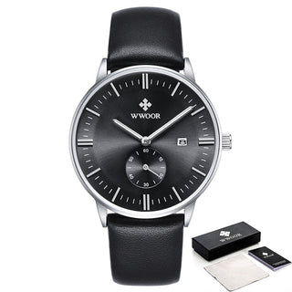 Famous Brand WWOOR Watch Men Luxury Casual Quartz Watches For Men Sports Business Leather Wrist Watch Men Relogio Masculino ALODIA STORE
