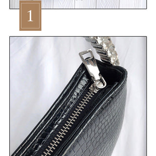 Luxury Colored Diamond Half Moon Women Purses and Handbags Evening Bag Serpentine Designer Party Clutch Bag Chic Wedding Bag ALODIA STORE