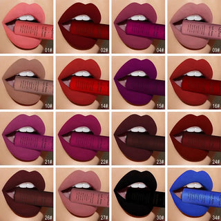 QIBEST Liquid Lipstick Waterproof Lip Gloss 34 Colors Matte Lipstick Long lasting Lipgloss Cosmetics Lips Makeup Nude Maquiagem - Alodia Store