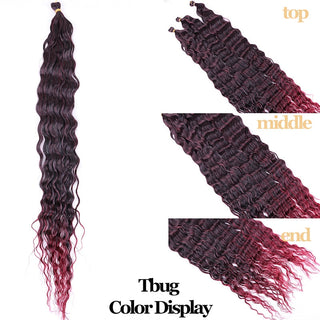 Full Star Crochet Hair Pink Ombre Blonde Ocean Wave 32 Inch Synthetic Hair 100g Soft Braiding Hair Extensions Deep Wave Twist ALODIA STORE