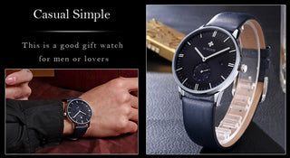 Famous Brand WWOOR Watch Men Luxury Casual Quartz Watches For Men Sports Business Leather Wrist Watch Men Relogio Masculino ALODIA STORE