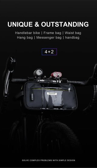Rhinowalk Handlebar Bag Bicycle Bag Frame Pannier Bag Waterproof Multifunction Portable Shoulder Bag Cycling Bag Bike Accessorie ALODIA STORE