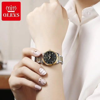 OLEVS Luxury Brand Ladides Automatic Mechanical Wristwatch Waterproof Stainless Steel Simple Watch For Women Gift for girl ALODIA STORE