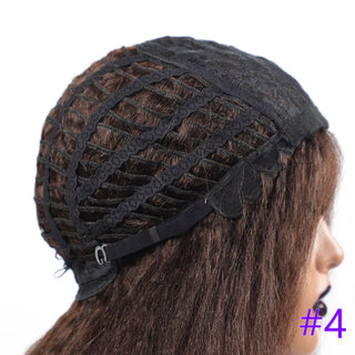 Long Kinky Straight Synthetic Wigs for Black Women Black Brown Blonde Ginger Red White Hair Afro Wigs Synthetic STW Hair Wigs ALODIA STORE
