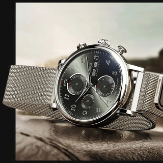 LOBINNI Luxury Mechanical Gear Watch Men gift Seagull Movement Automatic Black Self Winder Sapphire Watch Brand Men Metal Bezel ALODIA STORE