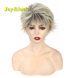 Short Ombre Blonde Wig Synthetic Bob Straight Hair With Bangs Women Natural Daily Wear Wig ALODIA STORE