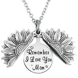 New Stainless Steel Necklaces For Women Open Locket Necklace Engraved You Are My Sunshine Sunflower Pendant Necklace Gift ALODIA STORE
