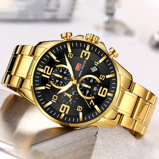MINI FOCUS Watches Mens Top Brand Luxury Gold Watch Calendar Waterproof Chronograph Multifunction Business relogio masculino New ALODIA STORE