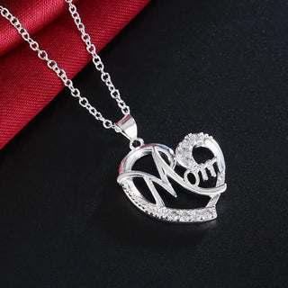 New Fashion 925 Sterling Silver Big Love Heart Pendant Necklace For Women Silver 925 Jewelry Necklace ALODIA STORE