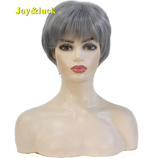 Short Ombre Blonde Wig Synthetic Bob Straight Hair With Bangs Women Natural Daily Wear Wig ALODIA STORE