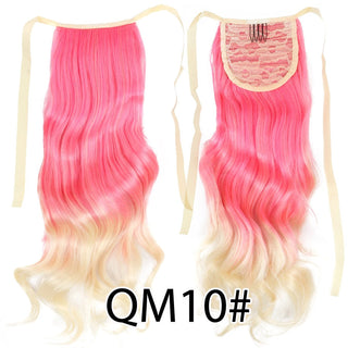 Synthetic Ponytails 20Inch Long Straight  Pony Tail Hair Extensions Drawstring Ponytail Clip In Fake Hair Tail Ombre ALODIA STORE