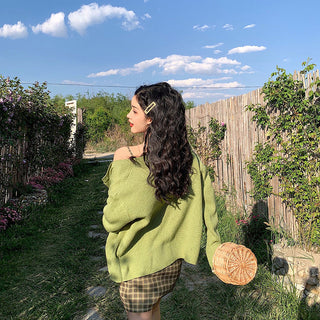 Spring dress Koreastyle versatile avocado fruit green dress ALODIA STORE