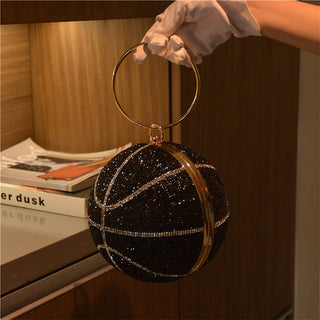Luxury Basketball Diamond Party Evening Bag Purses and Handbag for Women Ball Shape Shoulder Bag Clutch Designer Crossbody Bag ALODIA STORE