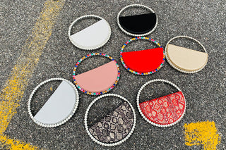 Luxury Colored Diamond Half Moon Women Purses and Handbags Evening Bag Serpentine Designer Party Clutch Bag Chic Wedding Bag ALODIA STORE