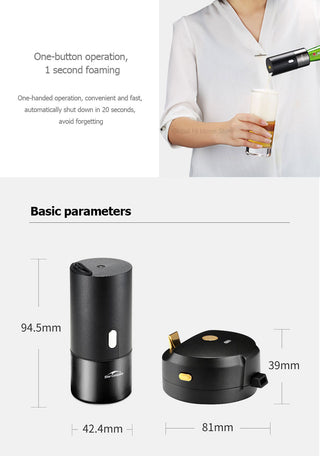 Portable Electric Beer Dispensers 40000 Times/s Ultrasonic Vibration Special Purpose For Bottled & Canned Beer Foam Machine ALODIA STORE