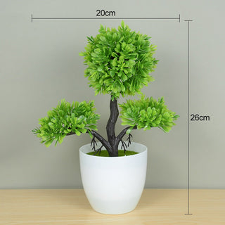 Artificial Plants Potted Green Bonsai Small Tree Grass Plants Pot Ornament Fake Flowers for Home Garden Decoration Wedding Party ALODIA STORE