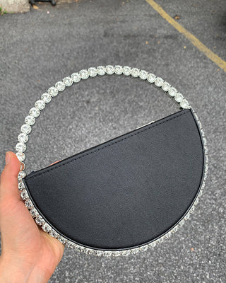 Luxury Colored Diamond Half Moon Women Purses and Handbags Evening Bag Serpentine Designer Party Clutch Bag Chic Wedding Bag ALODIA STORE