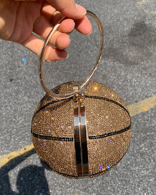 Luxury Basketball Diamond Party Evening Bag Purses and Handbag for Women Ball Shape Shoulder Bag Clutch Designer Crossbody Bag ALODIA STORE