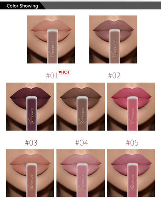 NICEFACE Lip Gloss Nude Matte Liquid Lipstick Lipgloss Waterproof Lip - Alodia Store