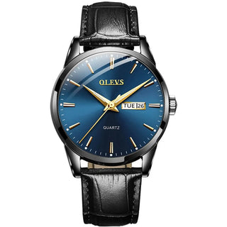 OLEVS Top Brand  Men Classic Quartz Waterproof Watch Leather Strap Business Popular Casual Men Watch ALODIA STORE