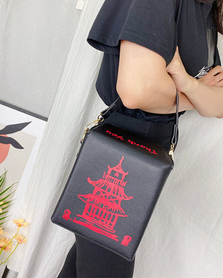 ENJOININ Chinese Takeout Box Purse Pu Leather Women ALODIA STORE