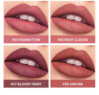 QIBEST Waterproof Liquid Lipstick Lips Makeup Lip Gloss Long Lasting 8 Colors Nude Cosmetic Makeup Matte Lipgloss Lip Tint Matte ALODIA STORE