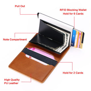 Men Smart Wallet Rfid Safe Anti-theft Holder Women Small Purse Bank ID Cardholder Metal ALODIA STORE
