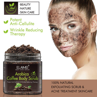 New Coffee Scrub Dual Body Scrub Cream Facial Dead Sea Salt For Exfoliating Whitening Moisturizing Treatment Acne ALODIA STORE