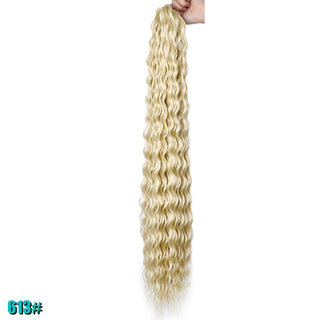 Full Star Crochet Hair Pink Ombre Blonde Ocean Wave 32 Inch Synthetic Hair 100g Soft Braiding Hair Extensions Deep Wave Twist ALODIA STORE