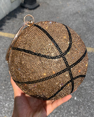 Luxury Basketball Diamond Party Evening Bag Purses and Handbag for Women Ball Shape Shoulder Bag Clutch Designer Crossbody Bag ALODIA STORE