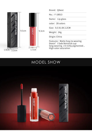 QIBEST Liquid Lipstick Lips Matte Lipgloss Pigment Waterproof - Alodia Store