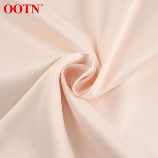 OOTN White Single Breasted Elegant Dress For Women Party Robe High Waist Satin Long Dress Chic Midi Dresses Lantern Sleeve ALODIA STORE