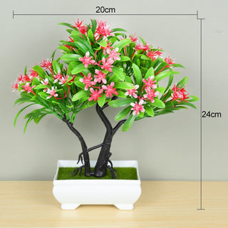 Artificial Plants Potted Green Bonsai Small Tree Grass Plants Pot Ornament Fake Flowers for Home Garden Decoration Wedding Party ALODIA STORE