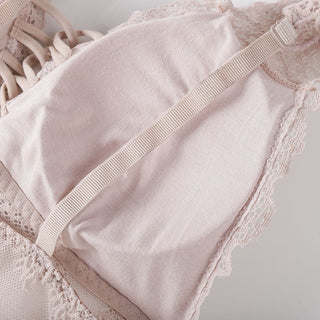 Fashion Female Bra Aet Sexy Lace Tube Top Women Gather Bra Panties Underwear Set ALODIA STORE