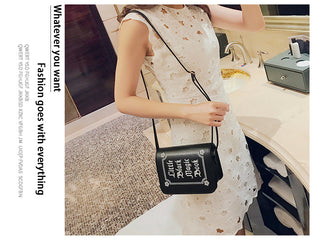 JIEROTYX Letter Print Shoulder Bag Rock Designer ALODIA STORE