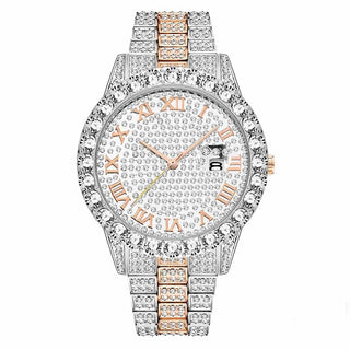 MISSFOX Men's Watch 2020 Top Selling Luxury Brand Gold Men Fashion Watches Men Big Diamond Bracelet Luxury Watch Men Gift Box ALODIA STORE