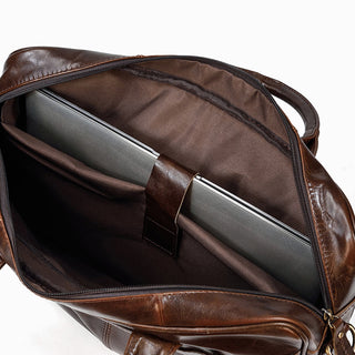 MAHEU Retro Laptop Briefcase Bag Genuine Leather Handbags Casual 15.6 Pad Bag Daily Working Tote Bags Men Male bag for documents ALODIA STORE