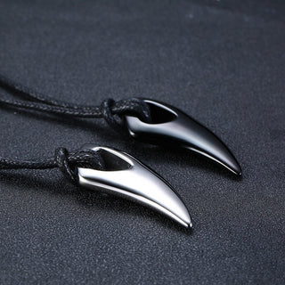 Fashional Domineering Men's Pendant Necklace Adjustable Color Stainless Steel Wolf Teeth Tribal Polished Necklace ALODIA STORE
