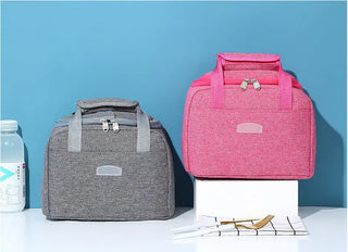 PURDORED 1 Pc Portable Large Lunch Bag Waterproof Food Picnic Lunch Box Bag Insulated Women Cooler Bags Fresh Bento Food Pouch ALODIA STORE