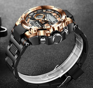 Relogio Masculino 2022 LIGE Sport Men Quartz Digital Watch Creative Diving Watches Men Waterproof Alarm Watch Dual Display Clock ALODIA STORE