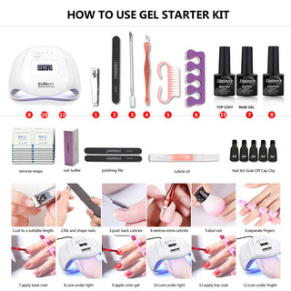 Nail Set with Nail Lamp Manicure Set 40/30/20/10 Color UV Polish ALODIA STORE