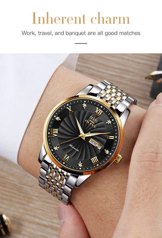 OLEVS Top Brand Automatic Mechanical Men Watch Threaded Dial Waterproof Stainless Steel Strap Classic Men's Watches Luxury ALODIA STORE