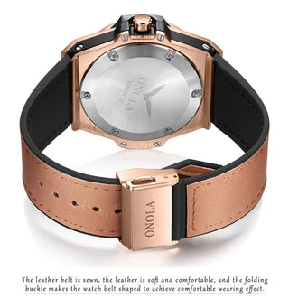 men watch Brand ONOLA Luxury fashion unique sport 2021 new leather quartz watch men relogio masculino ALODIA STORE